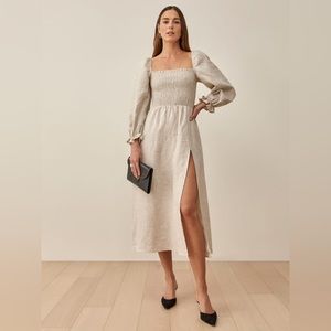 Reformation Gitane Linen Dress - Oatmeal - Size XS